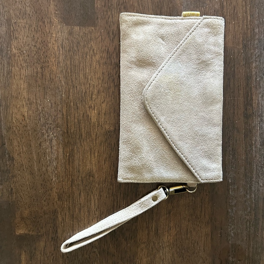 Chic Beige Wristlet Clutch